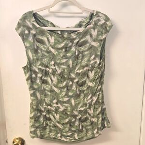 Classiques Entier Abstract Green and White Blouse